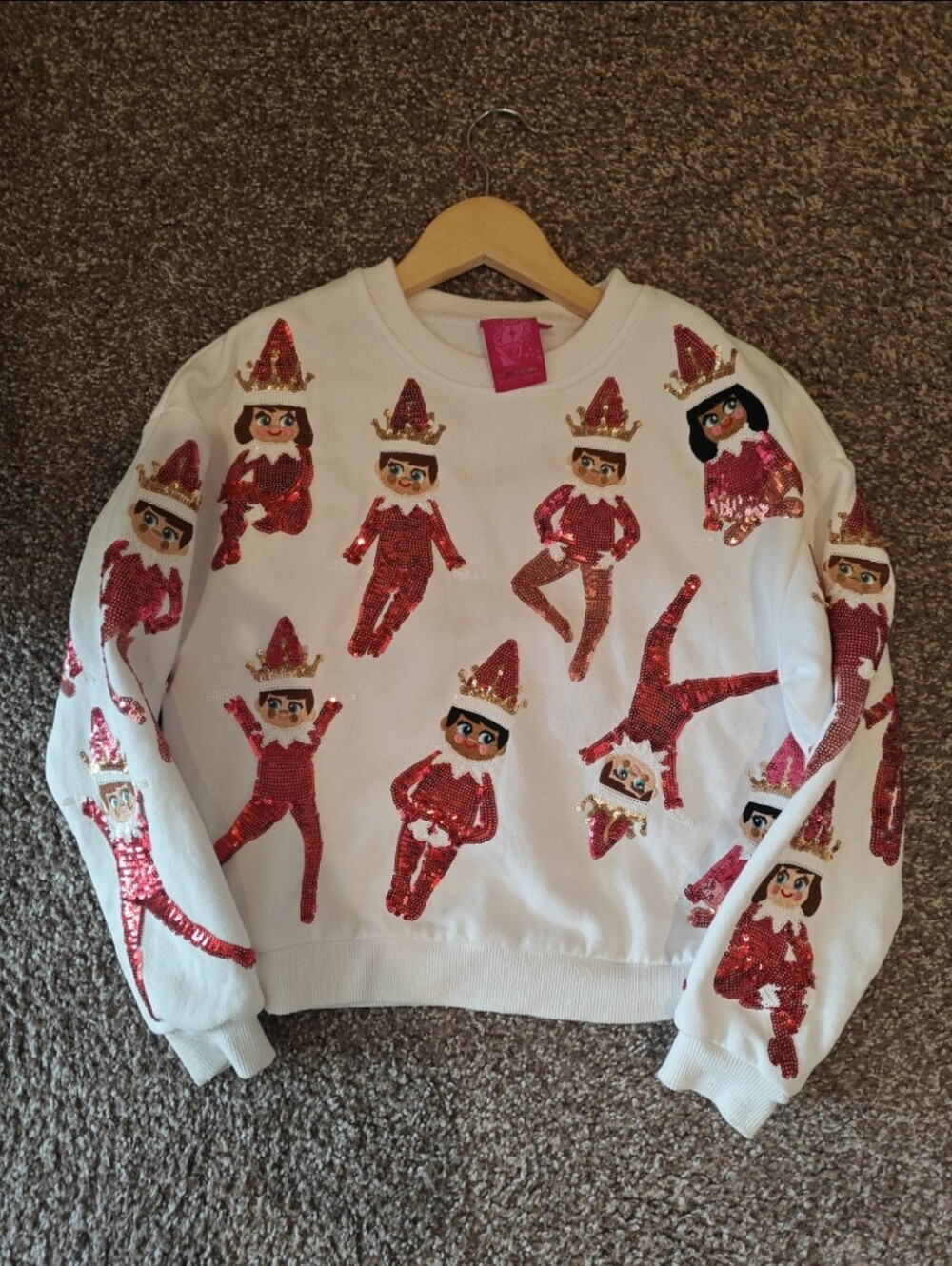 Queen Of Sparkle Kids Elf Sweatshirt S 7-9